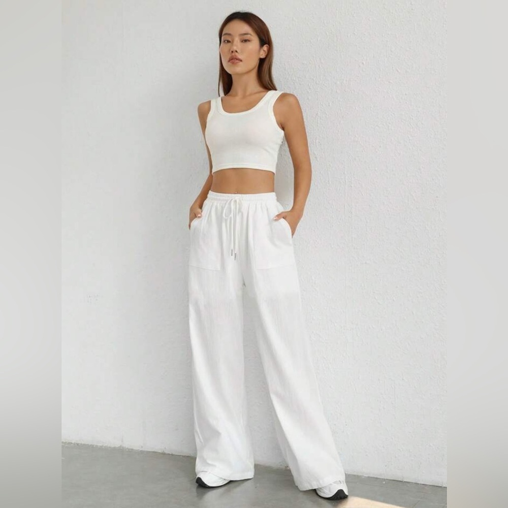 White Drawstring Pants
